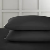 Bianca Fine Linens 400 Thread Count Cotton Sateen Pillowcases - 400 Thread Count Cotton Stanard Pillowcase Pair Black