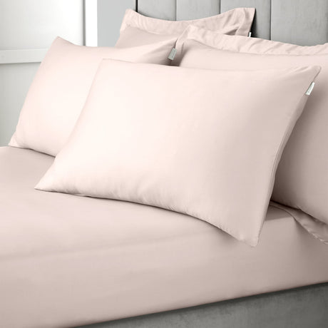 Bianca Fine Linens 400 Thread Count Cotton Sateen Pillowcases - 400 Thread Count Cotton Standard Pillowcase Pair Blush