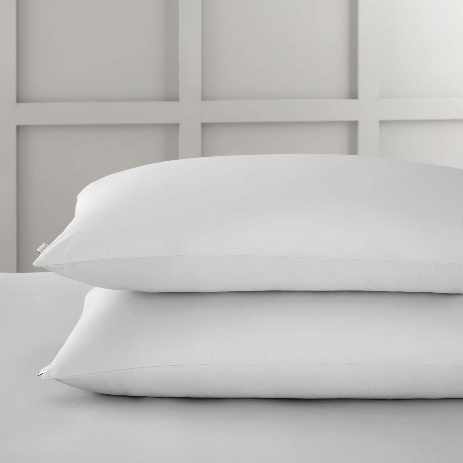 Bianca Fine Linens 400 Thread Count Cotton Sateen Pillowcases - 400 Thread Count Cotton Standard Pillowcase Pair Grey