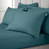 Bianca Fine Linens 400 Thread Count Cotton Sateen Pillowcases - 400 Thread Count Cotton Standard Pillowcase Pair Teal