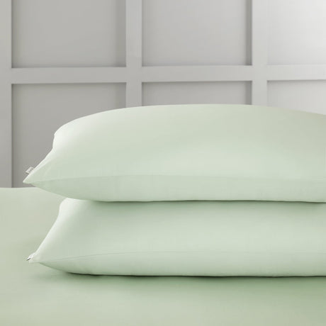 Bianca Fine Linens 400 Thread Count Cotton Sateen Pillowcases - 400 Thread Count Cotton Strandard Pillowcase Pair Green