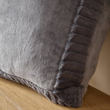 Catherine Lansfield Filled Cushion Winter Warmers 55cm x 55cm - Charcoal - Velvet And Faux Fur Charcoal Cushion