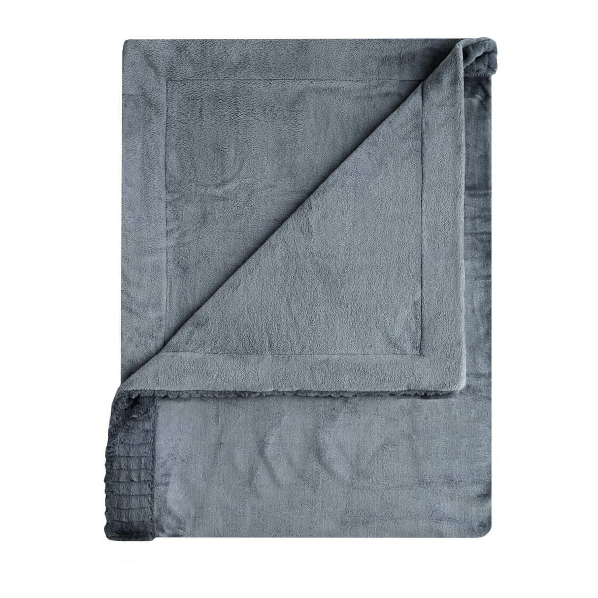 Catherine Lansfield Velvet and Faux Fur Throw – Charcoal – 150cm x 200cm - Velvet And Faux Fur Charcoal Throw