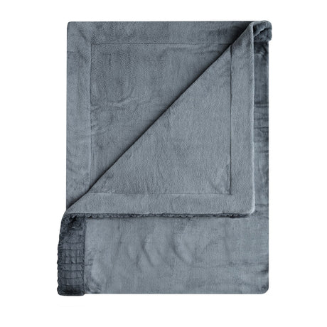 Catherine Lansfield Velvet and Faux Fur Throw – Charcoal – 150cm x 200cm - Velvet And Faux Fur Charcoal Throw