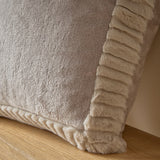 Catherine Lansfield Filled Cushion Winter Warmers 55cm x 55cm - Natural - Velvet And Faux Fur Natural Cushion