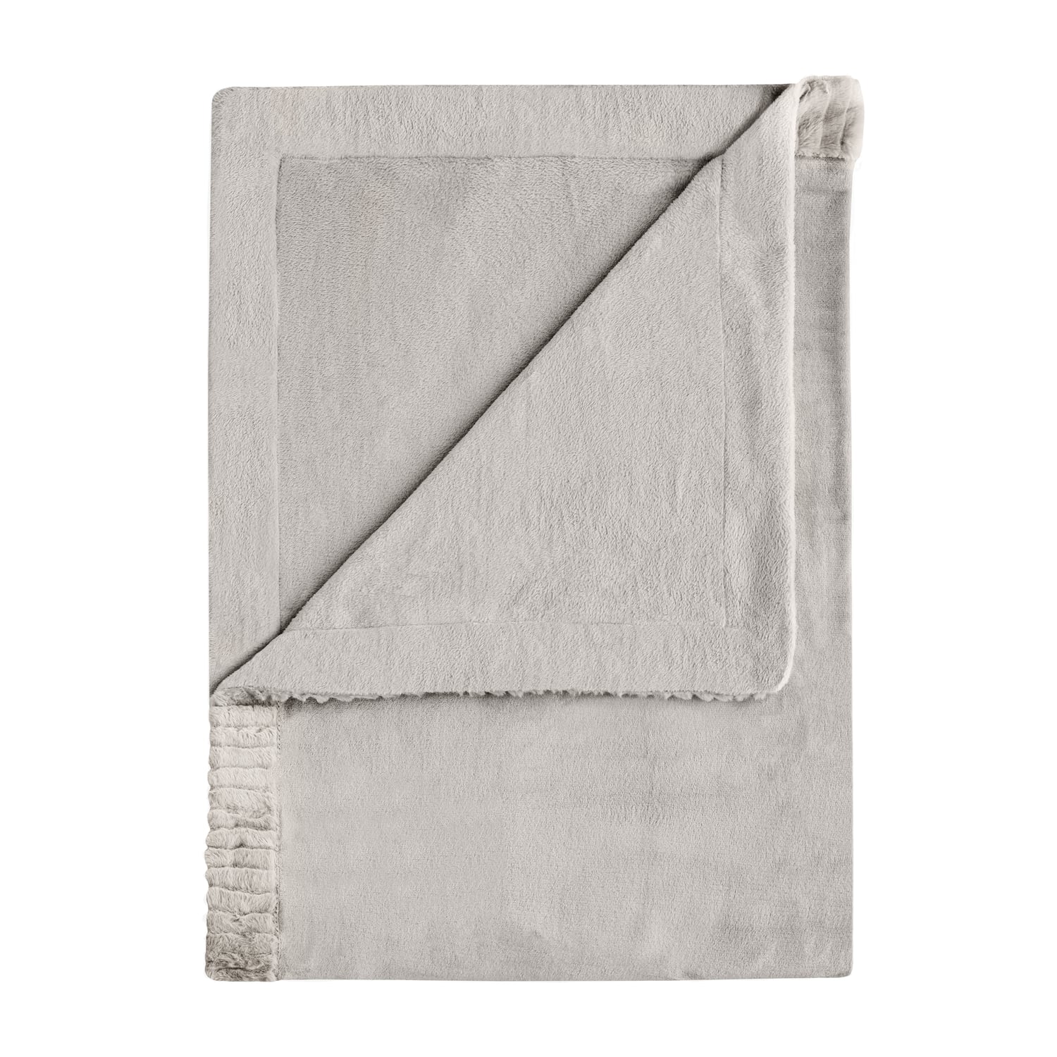 Catherine Lansfield Velvet and Faux Fur Throw – Natural – 150cm x 200cm - Velvet And Faux Fur Natural Throw (1)