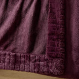 Catherine Lansfield Velvet and Faux Fur Throw – Plum – 150cm x 200cm - Velvet And Faux Fur Plum Throw