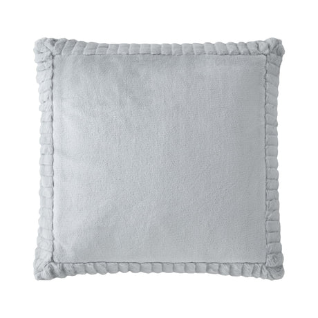 Catherine Lansfield Filled Cushion Winter Warmers 55cm x 55cm - Silver - Velvet And Faux Fur Silver Cushion
