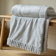 Catherine Lansfield Velvet and Faux Fur Throw – Silver – 150cm x 200cm