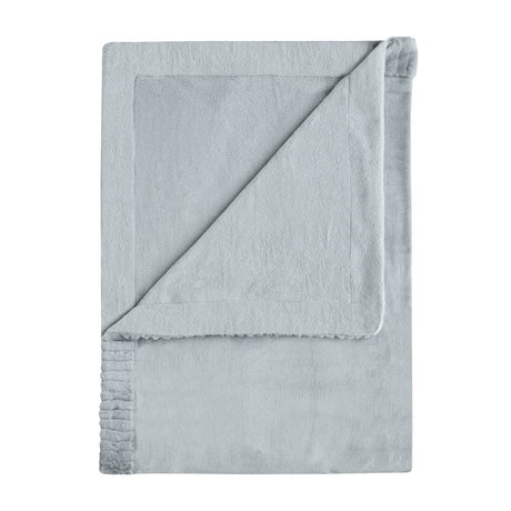 Catherine Lansfield Velvet and Faux Fur Throw – Silver – 150cm x 200cm - Velvet And Faux Fur Silver Throw