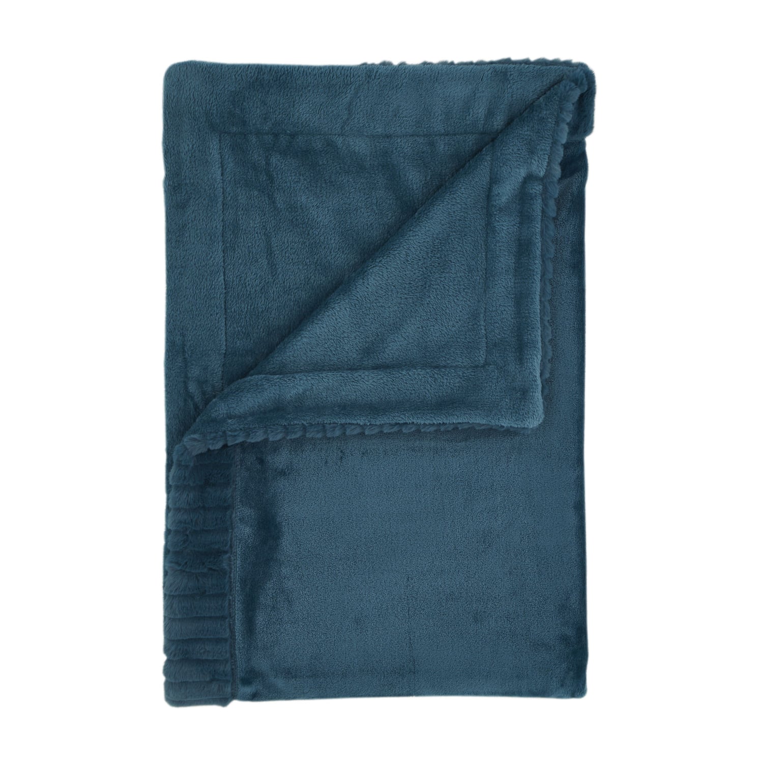 Catherine Lansfield Velvet and Faux Fur Throw – Teal – 150cm x 200cm - Velvet And Faux Fur Teal Throw (1)