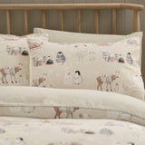Catherine Lansfield Winter Friends Festive Christmas Duvet Cover Set - Natural - Winter Friends Duvet Set