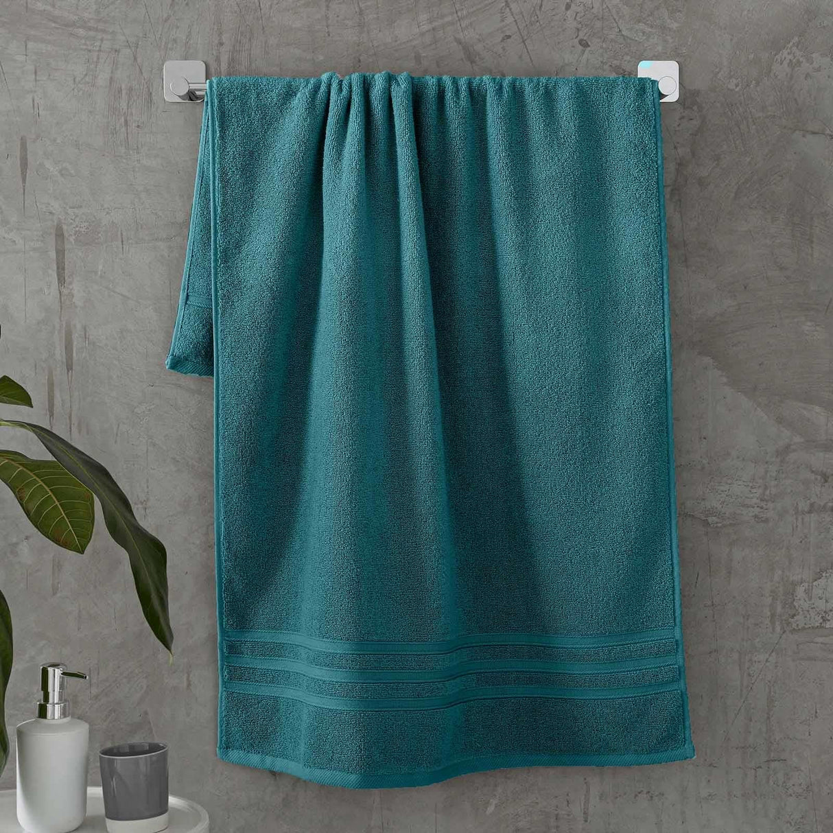 Catherine Lansfield Zero Twist Cotton 500gsm Bath Sheet Towel Bale Pair - Teal