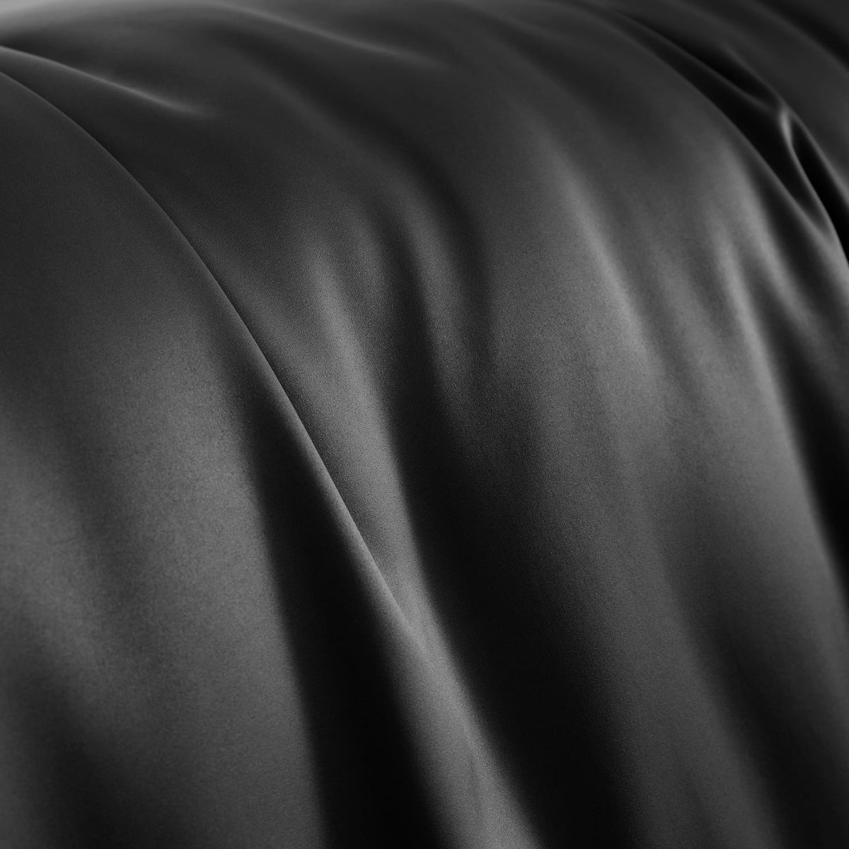 Catherine Lansfield Silky Soft Satin Black Duvet Cover Bedding Set - Silky Soft Satin Duvet Set Black