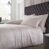 Catherine Lansfield Silky Soft Satin Blush Duvet Cover Bedding Set