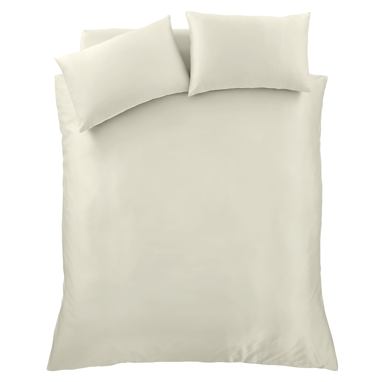 Catherine Lansfield Silky Soft Satin Duvet Cover Set - Champagne - Silky Soft Satin Duvet Set Champagne