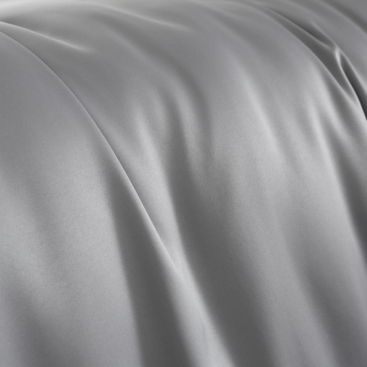Catherine Lansfield Silky Soft Satin Silver Duvet Cover Bedding Set - Silky Soft Satin Duvet Set Silver