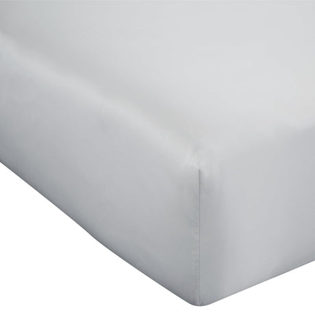 Catherine Lansfield Silky Soft Satin 30cm Deep Silver Fitted Sheet - Silky Soft Satin Fitted Sheet Silver