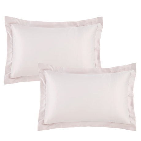 Catherine Lansfield Silky Soft Satin Pillowcases - Silky Soft Satin Oxford Pillowcase Blush