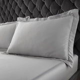 Catherine Lansfield Silky Soft Satin Pillowcases - Silky Soft Satin Oxford Pillowcase Silver