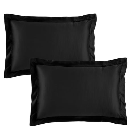 Catherine Lansfield Silky Soft Satin Pillowcases - Silky Soft Satin Oxf Pc Pair Black
