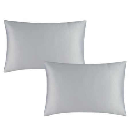 Catherine Lansfield Silky Soft Satin Pillowcases - Silky Soft Satin Standard Pillowcase Pair Silver