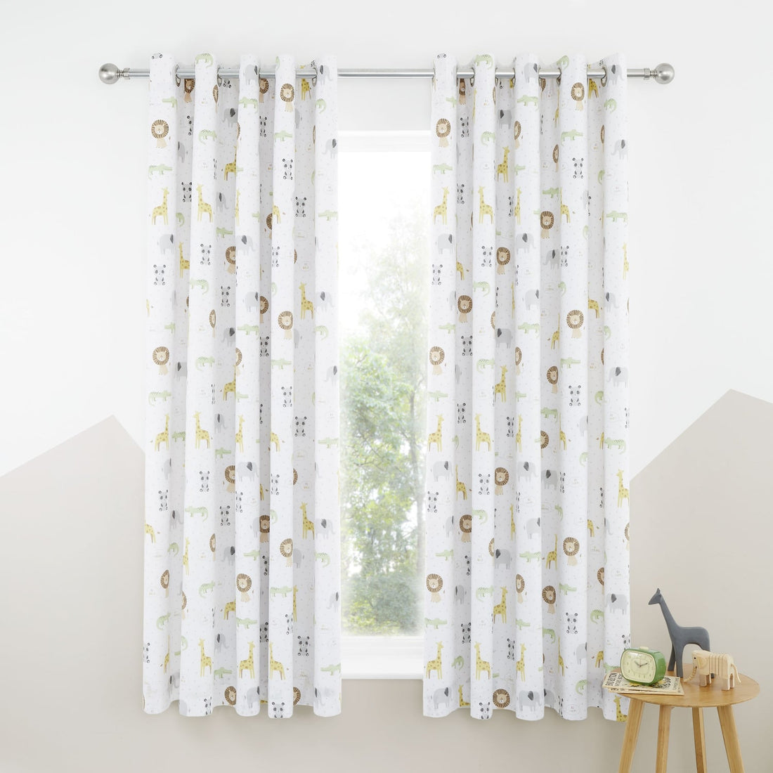 Catherine Lansfield Roarsome Animals Kids Blackout Eyelet Curtains