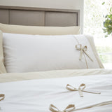 Catherine Lansfield Milo Bow Natural Duvet Cover Set - Natural - Milo Bow Natural