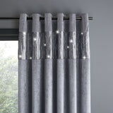 Catherine Lansfield Glamour Sequin Crushed Velvet Eyelet Curtains