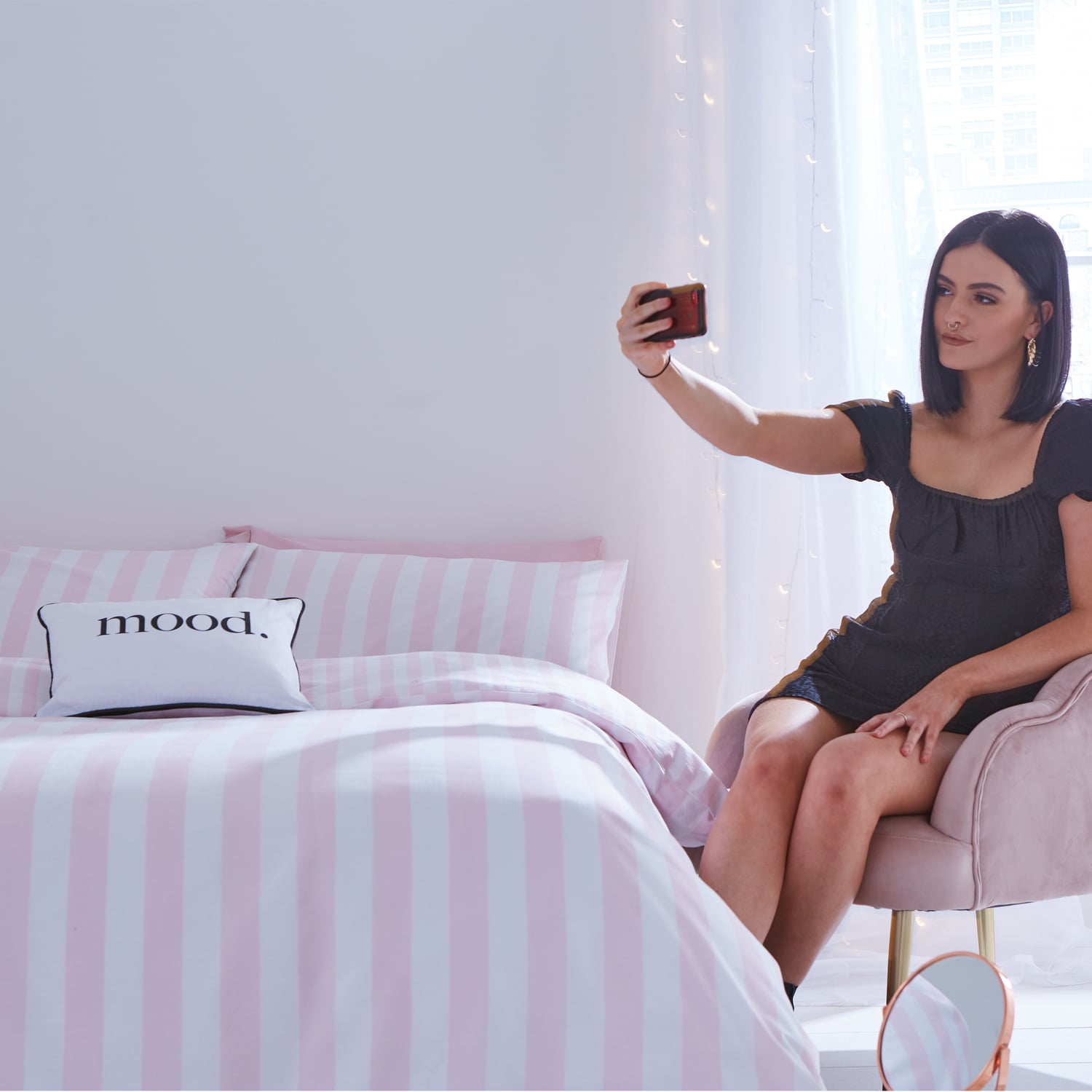 Sassy B Stripe Tease Pink Duvet Cover Bedding Set