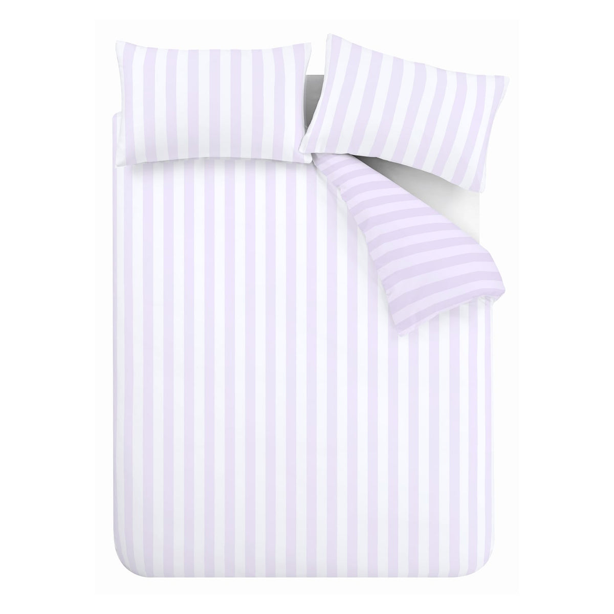 Sassy B Stripe Tease Reversible Lilac Duvet Cover Bedding Set - Stripe Tease Lilac Duvet Set