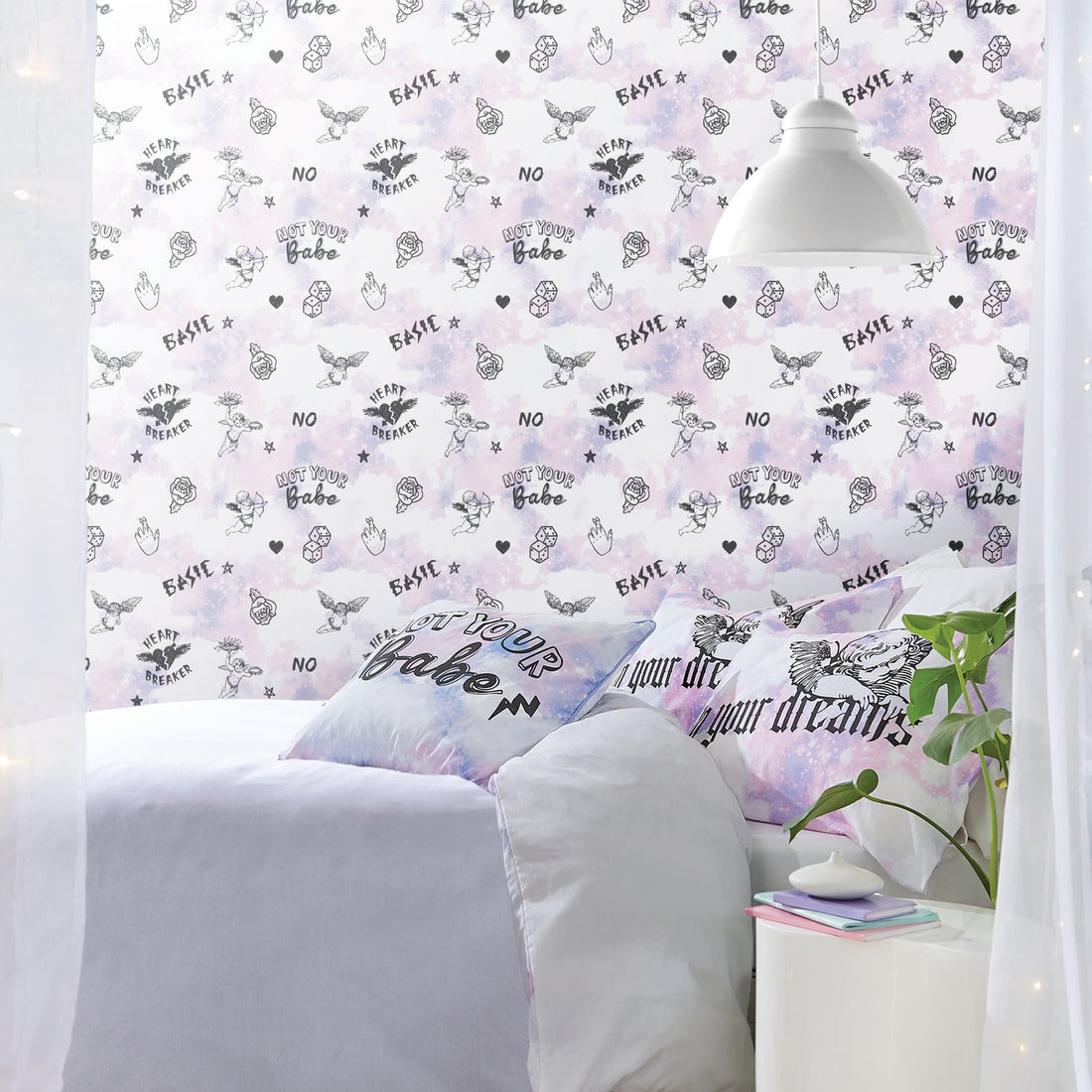 Sassy B Not Your Cherub Pastel Wallpaper