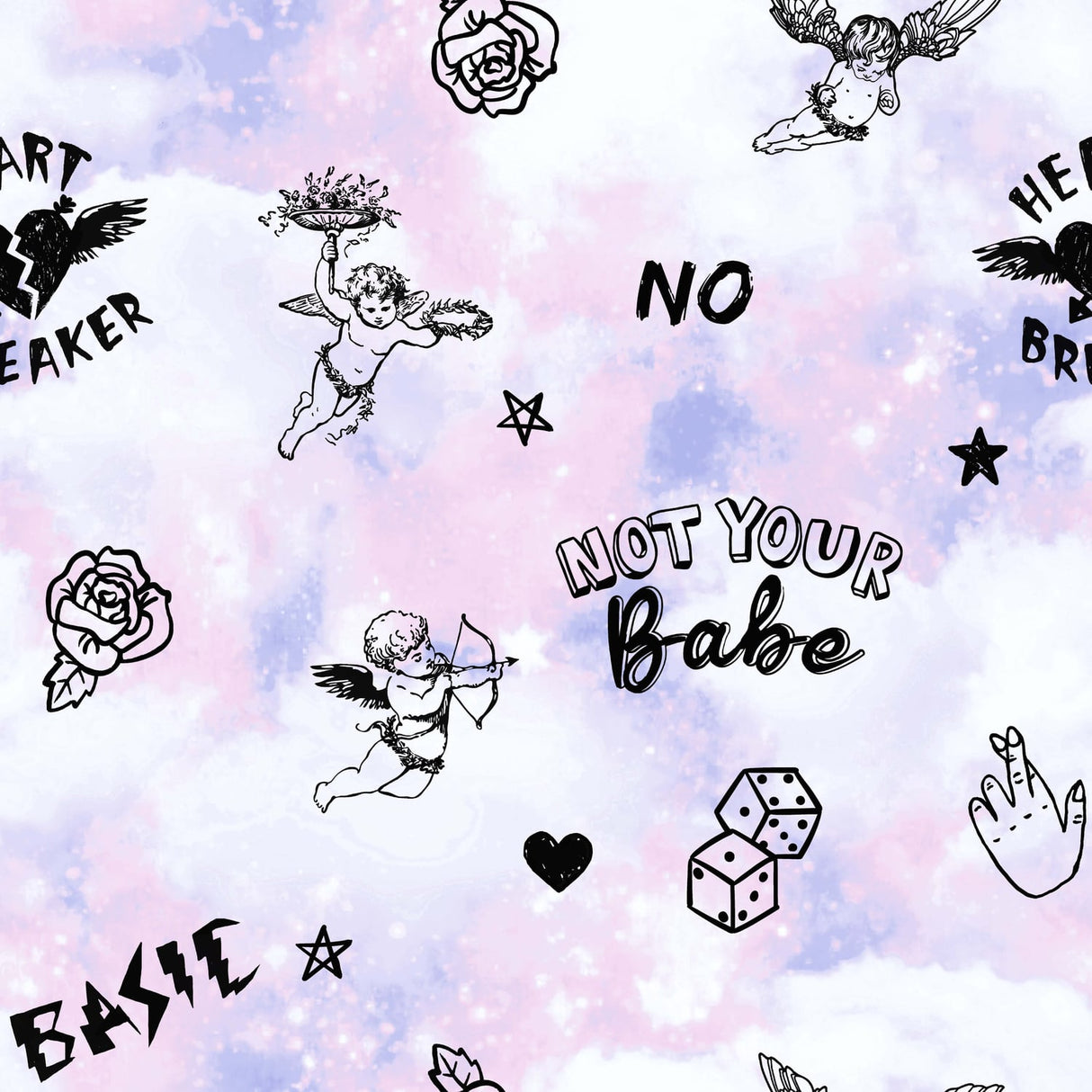 Sassy B Not Your Cherub Pastel Wallpaper - Not Your Cherub Wallpaper