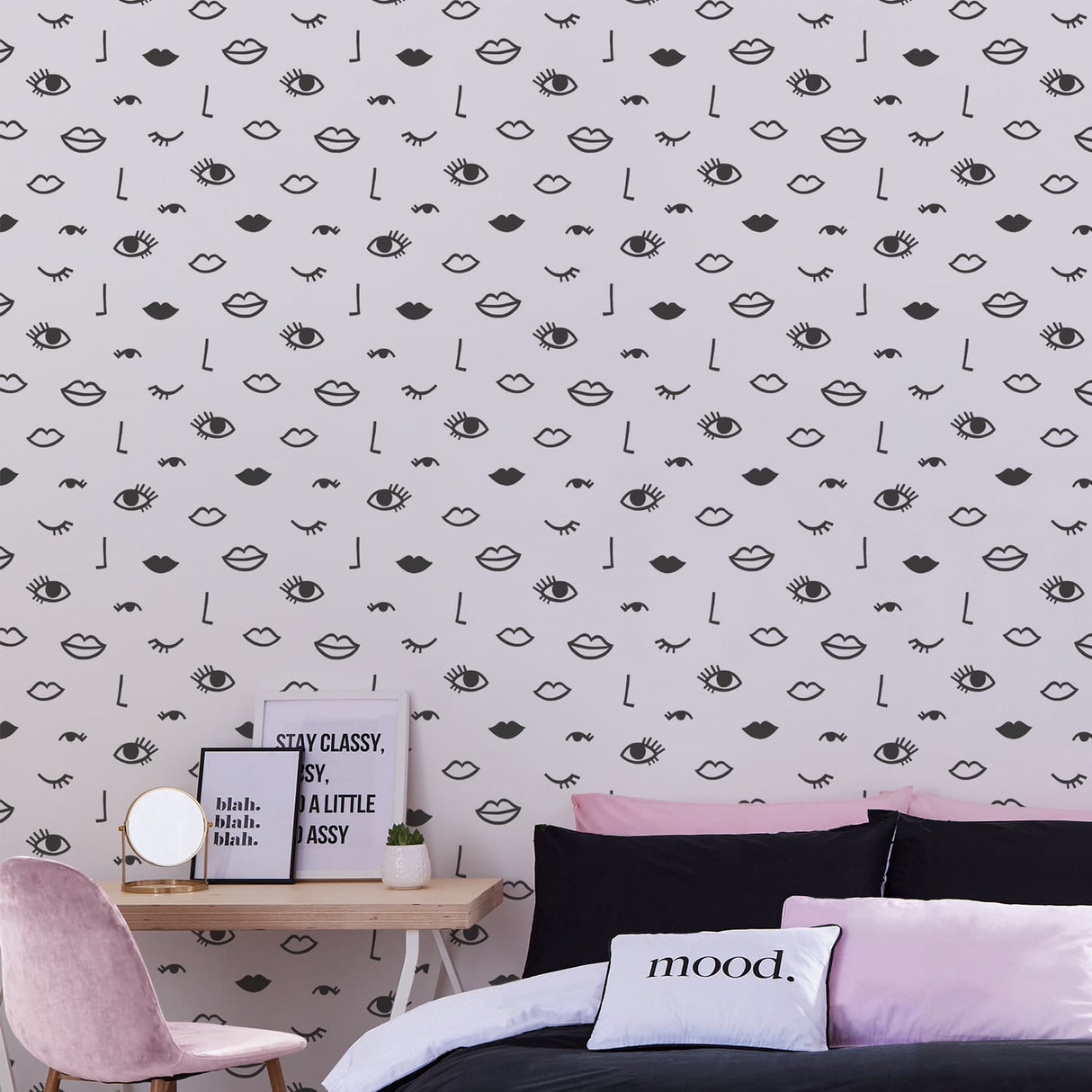 Sassy B Eye Woke Up Like This Black and White Wallpaper - Eye Woke Up Like This Wallpaper White