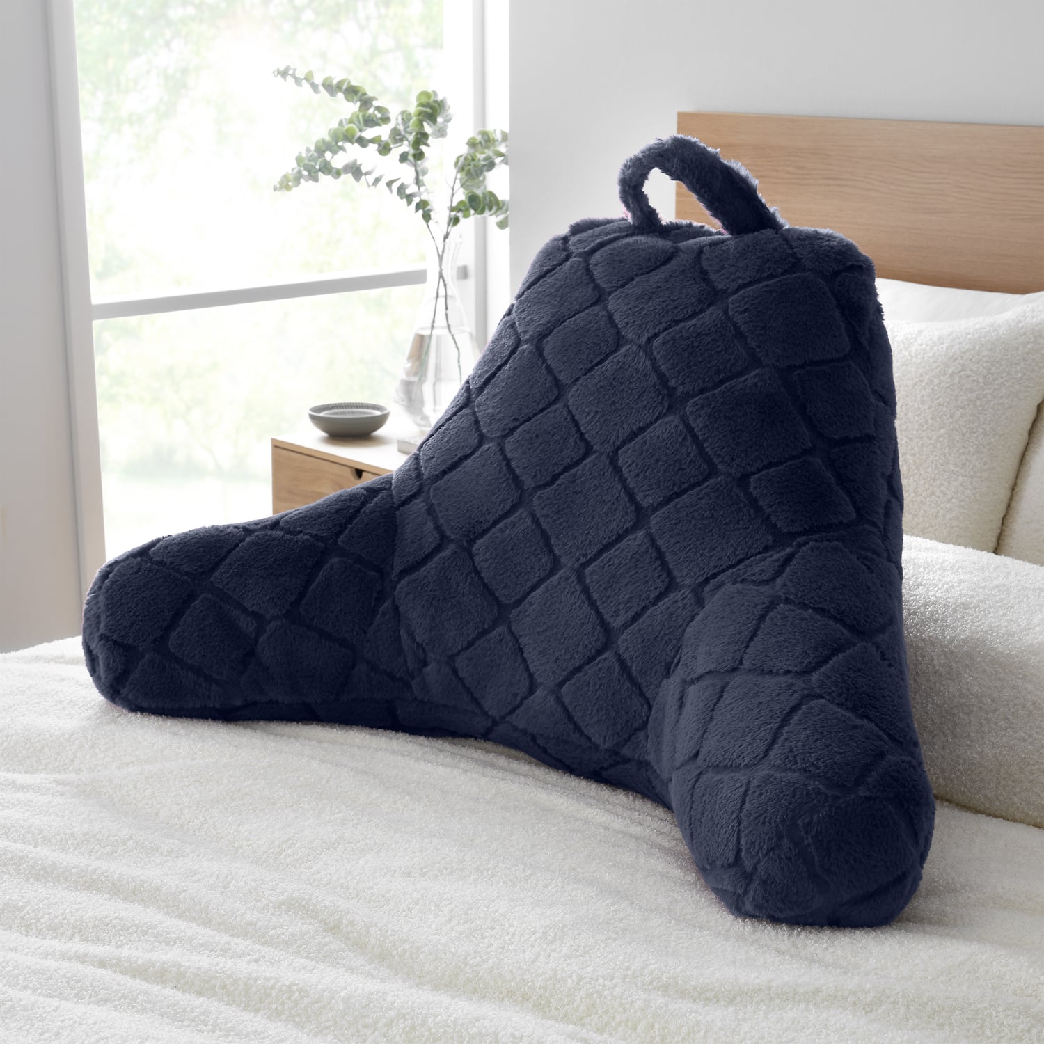 Catherine Lansfield Cosy Diamond Filled Cushion 43cm x 43cm - Navy