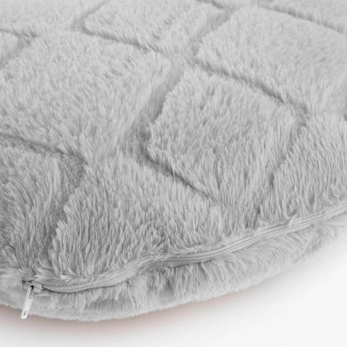 Catherine Lansfield Cosy Diamond Filled Cushion 43cm x 43cm - Silver - Cosy Diamond Cuddle Chair Silver