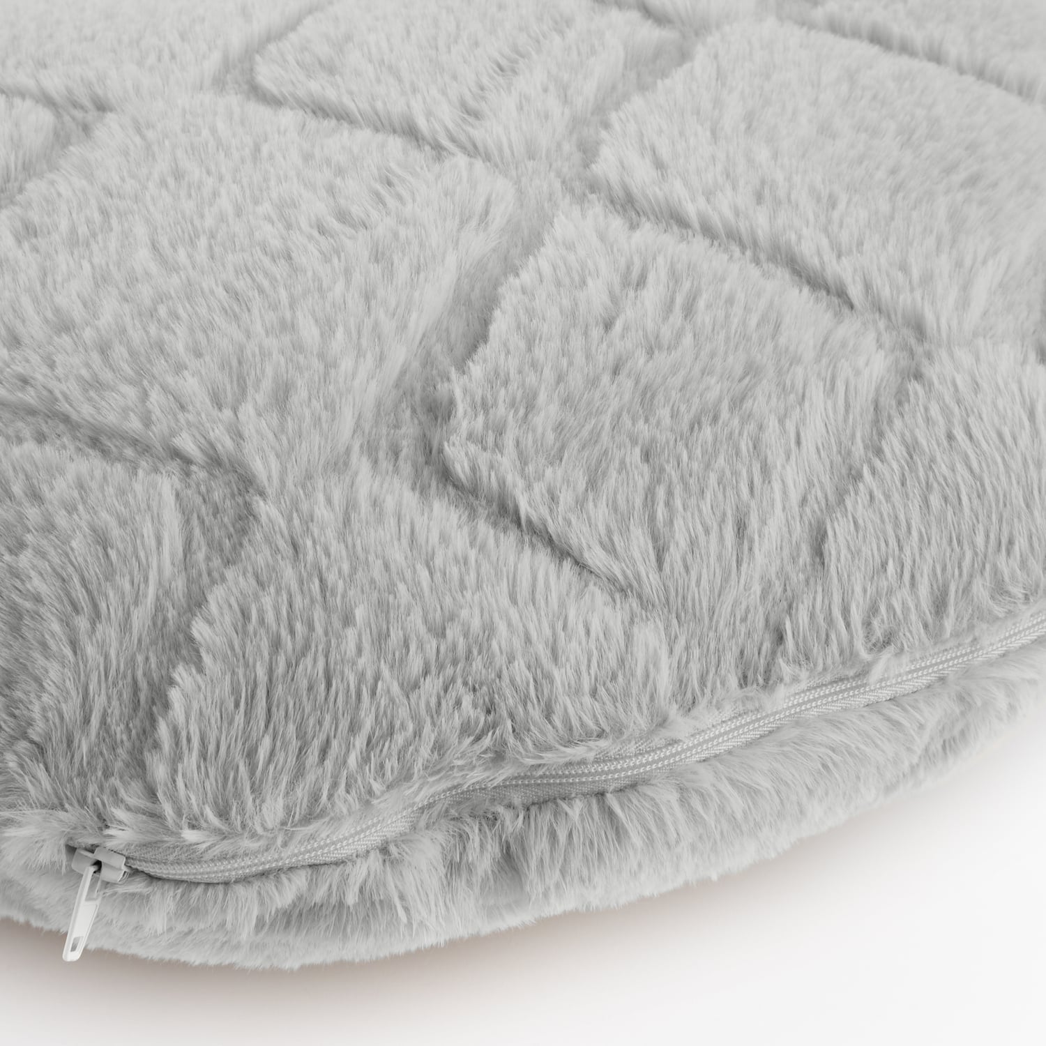 Catherine Lansfield Cosy Diamond Filled Cushion 43cm x 43cm - Silver - Cosy Diamond Cuddle Chair Silver