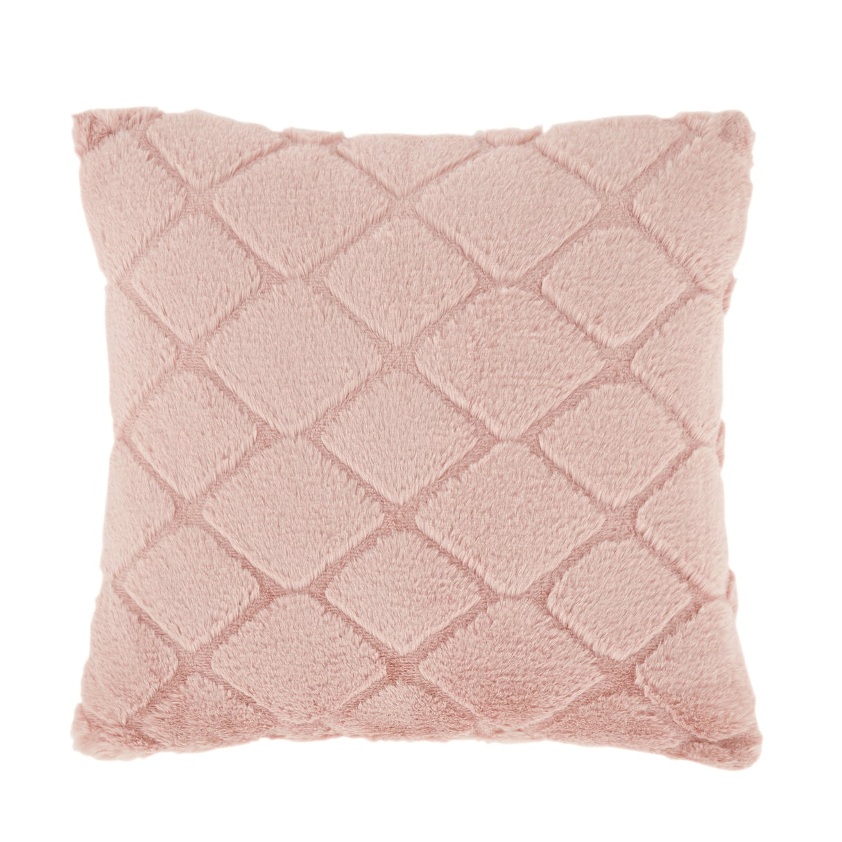 Catherine Lansfield Cosy Diamond Filled Cushion 43cm x 43cm - Blush - Cosy Diamond Cushion Blush