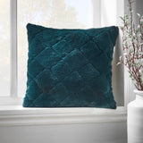 Catherine Lansfield Cosy Diamond Filled Cushion 43cm x 43cm - Bottle Green - Cosy Diamond Cushion Bottle Green