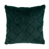 Catherine Lansfield Cosy Diamond Filled Cushion 43cm x 43cm - Bottle Green - Cosy Diamond Cushion Bottle Green