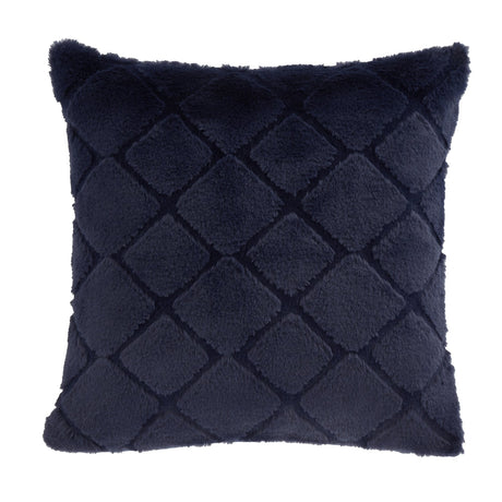 Catherine Lansfield Cosy Diamond Filled Cushion 43cm x 43cm - Navy - Cosy Diamond Cushion Navy