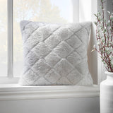 Catherine Lansfield Cosy Diamond Filled Cushion 43cm x 43cm - Silver - Cosy Diamond Cushion Silver