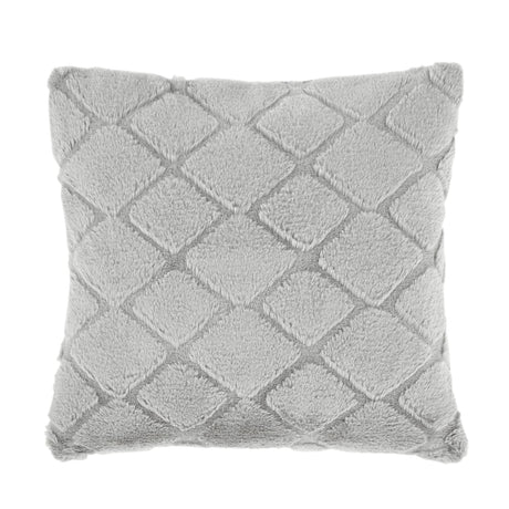 Catherine Lansfield Cosy Diamond Filled Cushion 43cm x 43cm - Silver - Cosy Diamond Cushion Silver