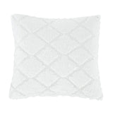 Catherine Lansfield Cosy Diamond Filled Cushion 43cm x 43cm - White - Cosy Diamond Cushion White
