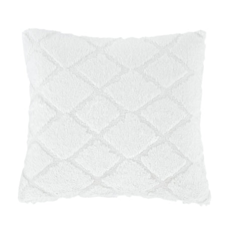 Catherine Lansfield Cosy Diamond Filled Cushion 43cm x 43cm - White - Cosy Diamond Cushion White