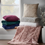 Catherine Lansfield Cosy Diamond Filled Cushion 43cm x 43cm - White - Cosy Diamond Cushion White
