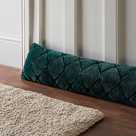 Catherine Lansfield Cosy Diamond Draught Excluder - Cosy Diamond Excluder Bottle Green