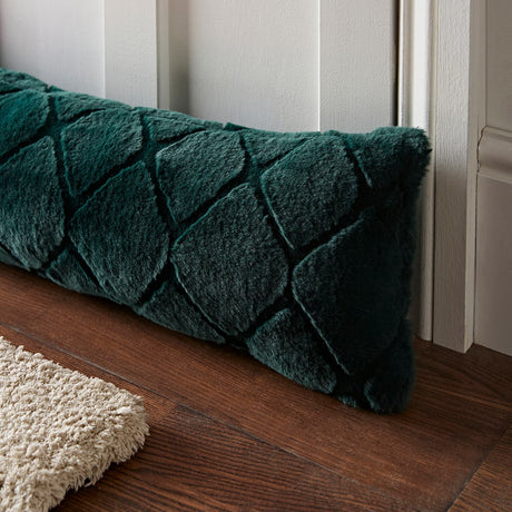 Catherine Lansfield Cosy Diamond Draught Excluder - Cosy Diamond Excluder Bottle Green