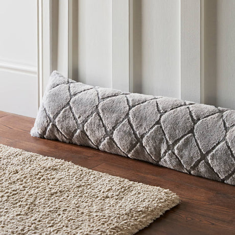 Catherine Lansfield Cosy Diamond Draught Excluder - Cosy Diamond Excluder Silver Grey