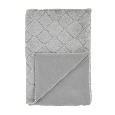 Catherine Lansfield Cosy Diamond Throw – Silver – 130cm x 170cm - Cosy Diamond Throw Silver